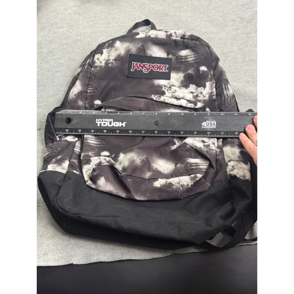 JanSport Black Label Superbreak Backpack Storm Cloud Lightning Print JS00T60G